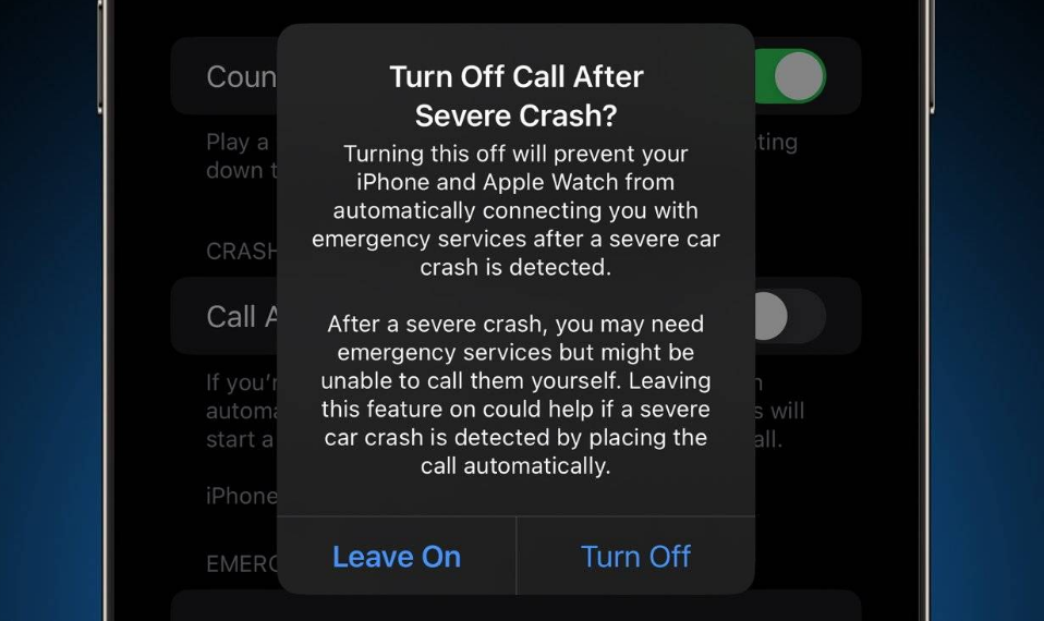 柯桥苹果14维修分享 iPhone 14 和 Apple Watch 上关闭崩溃检测 