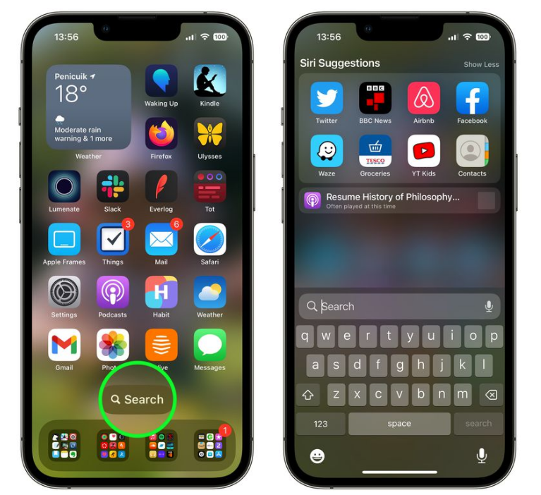 柯桥苹果手机维修分享升级到 iOS 16 后，如何删除主屏幕上的搜索按钮 