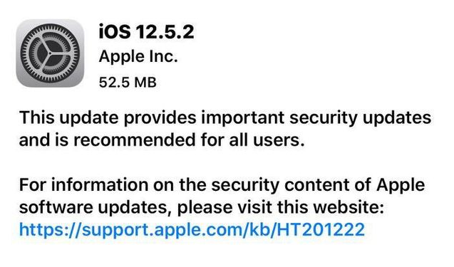 柯桥苹果手机维修分享iOS12.5.2发布，建议所有老苹果用户安装 